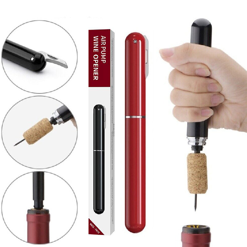 2-in-1 Weinflaschenöffner mit Luftdruckpumpe und Folienabschneider