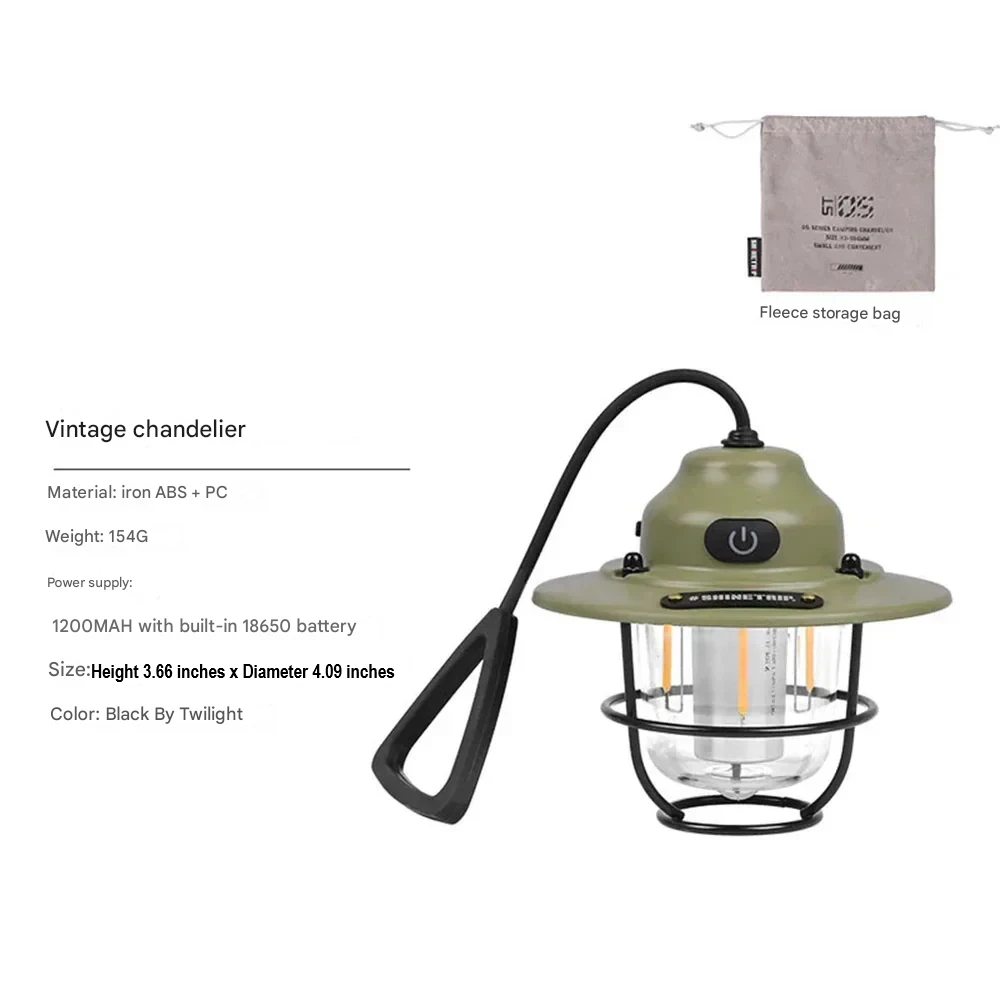 Rechargeable LED Lantern for Camping – Unisex Retro Design