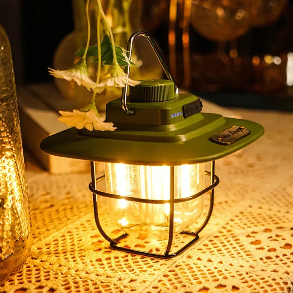 Rechargeable LED Lantern for Camping – Unisex Retro Design
