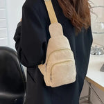 Stylish corduroy shoulder bag with practical compartments
