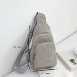 Stylish corduroy shoulder bag with practical compartments