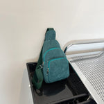 Stylish corduroy shoulder bag with practical compartments