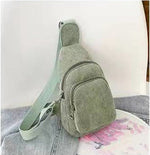 Stylish corduroy shoulder bag with practical compartments