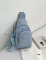 Stylish corduroy shoulder bag with practical compartments