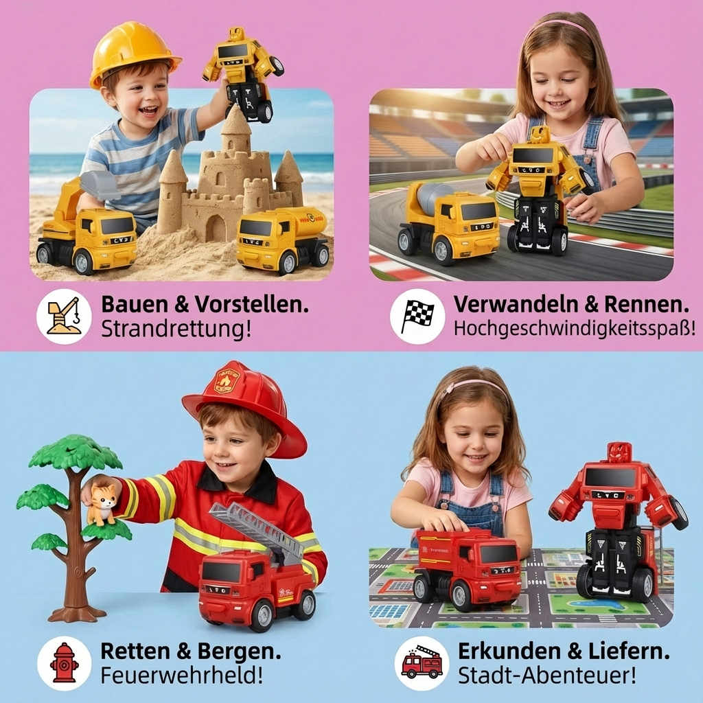 Spielzeug-Lkw für Kinder – Transformierbares Fahrzeug