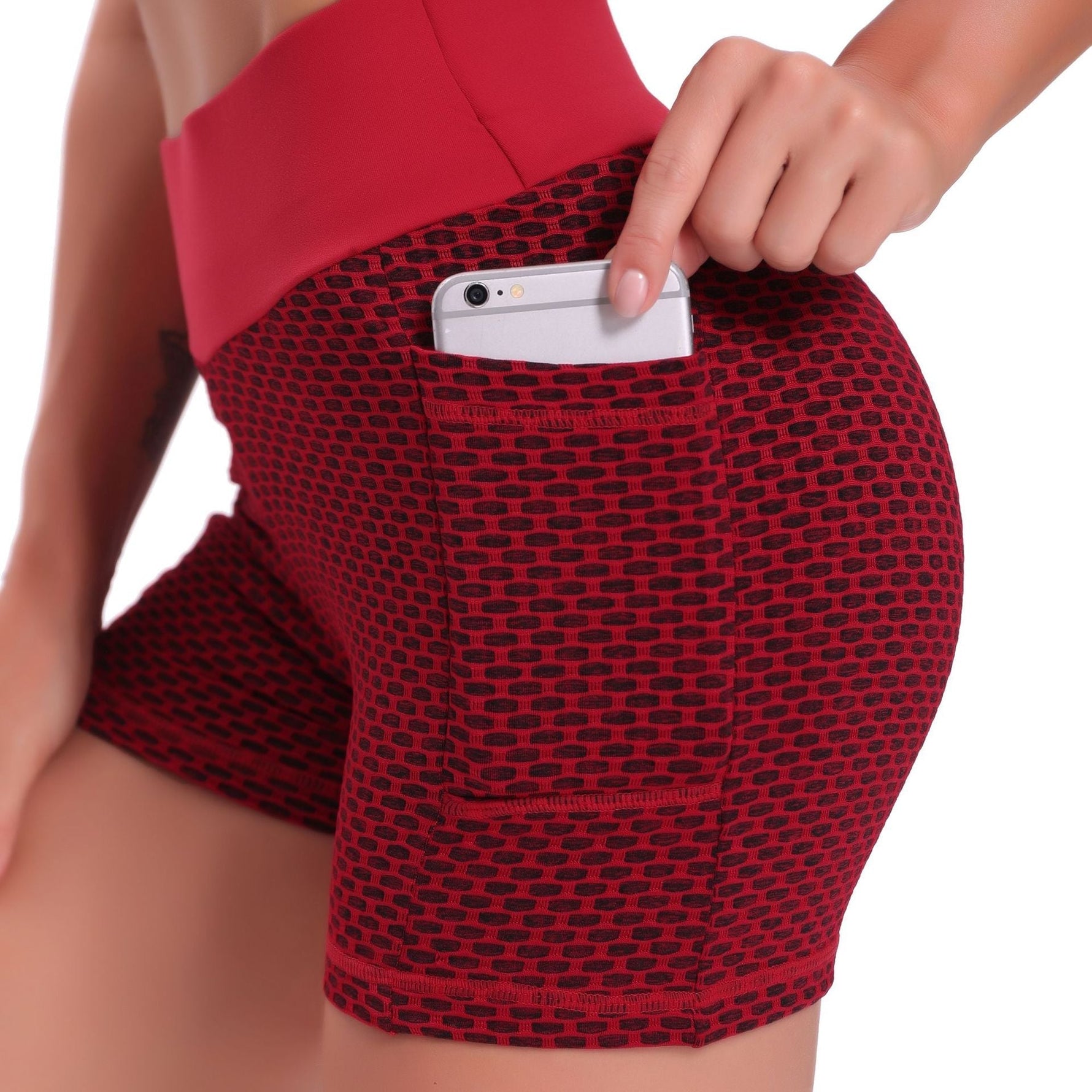 Women's Comfortable High-Waisted Jacquard Yoga Shorts