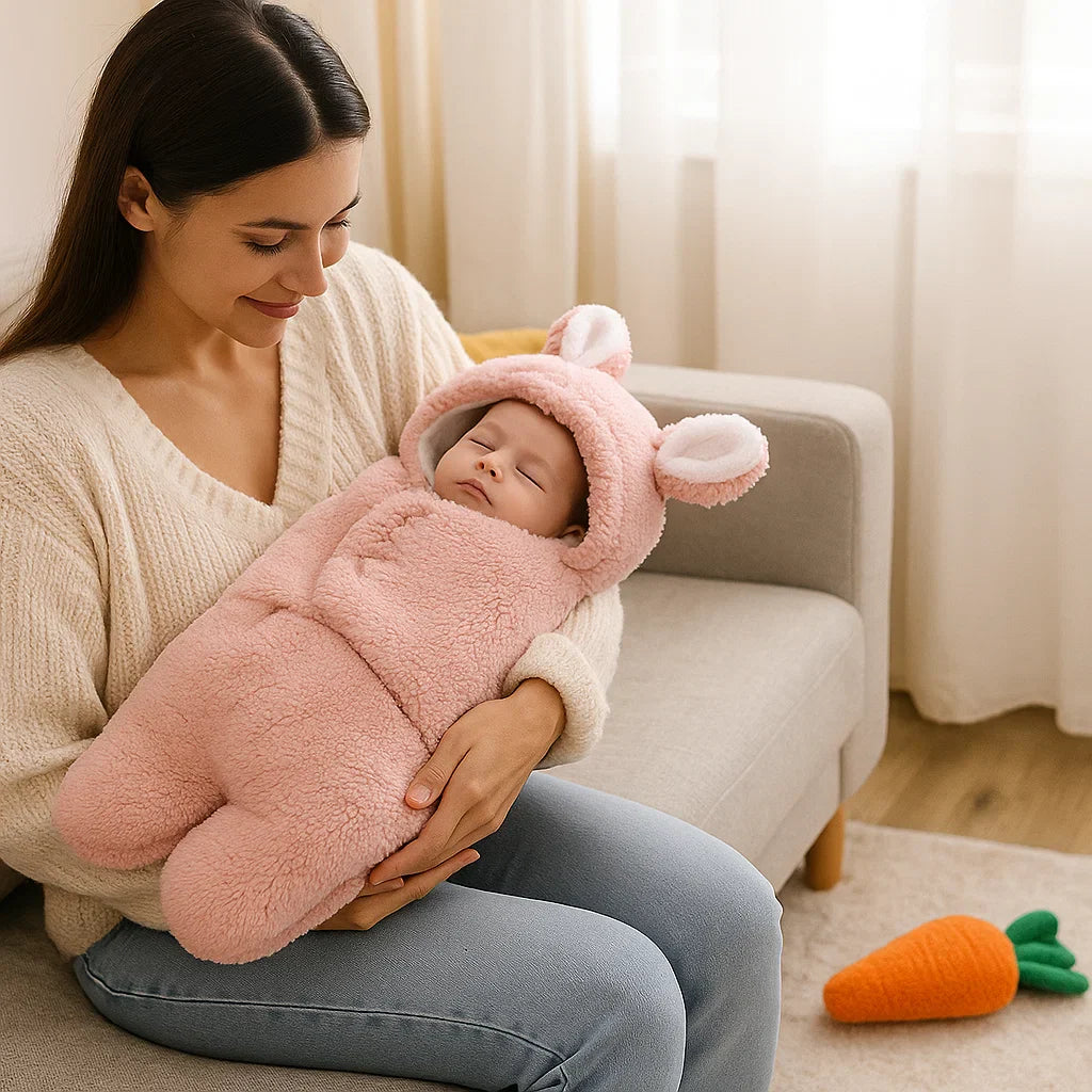 Schlafanzug und Decke für Babys mit Bärenmotiv