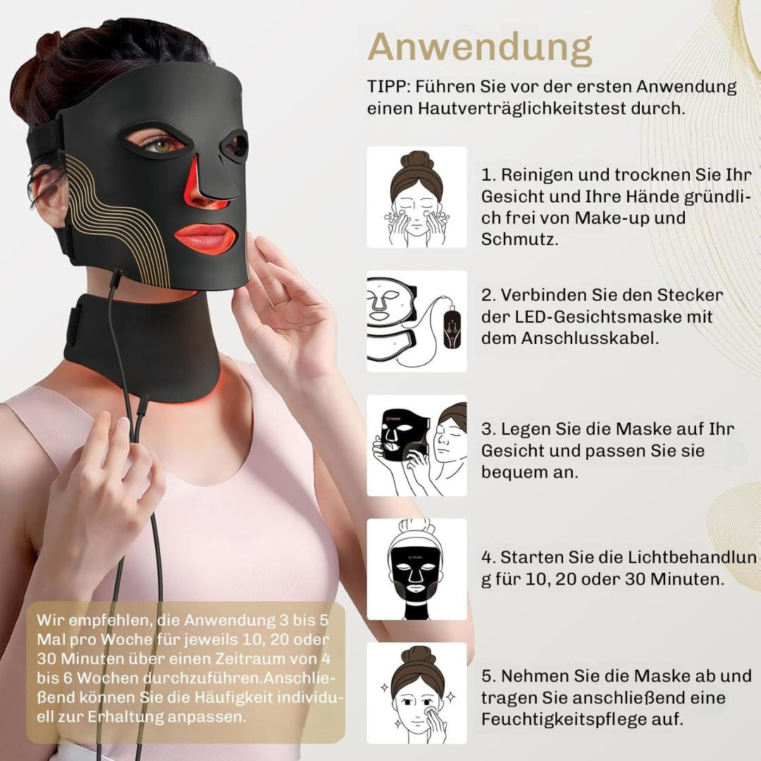 LED Lichttherapie Maske für strahlende Haut und Entspannung