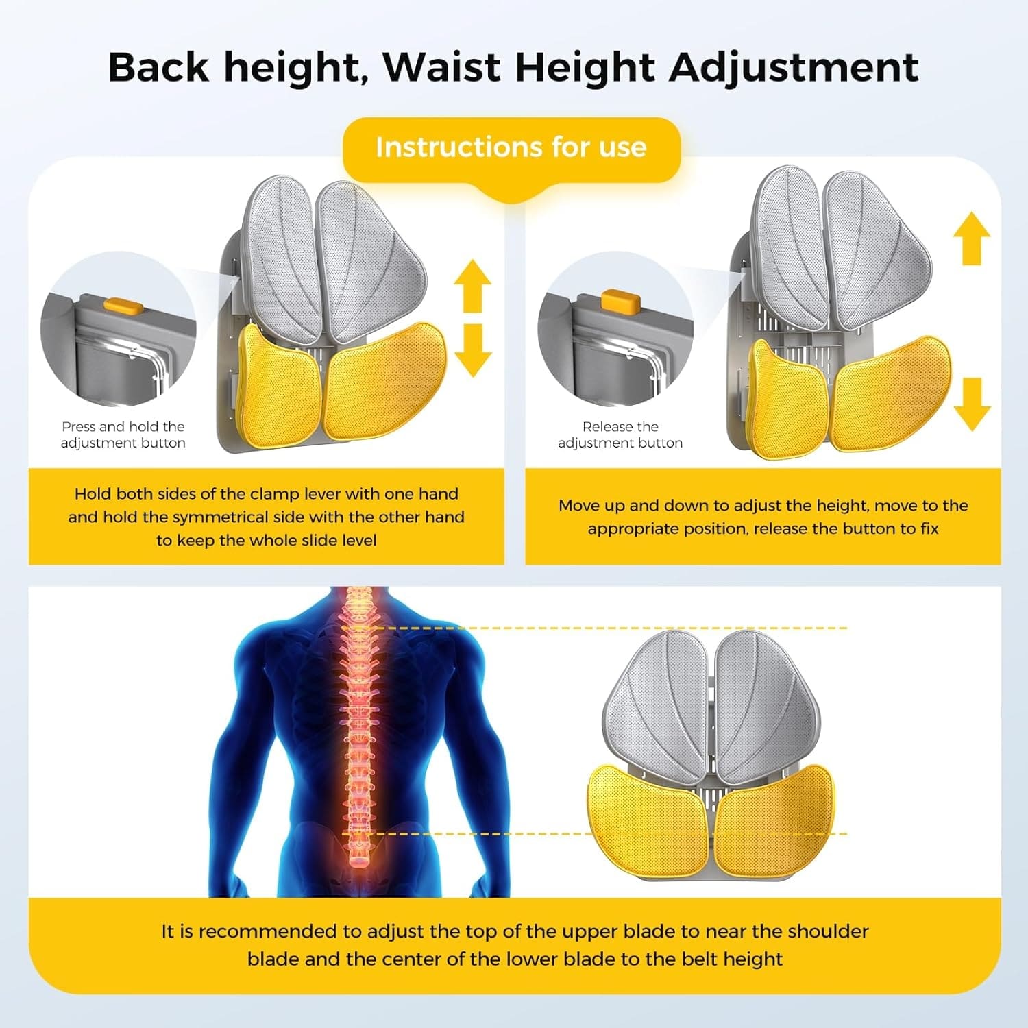 Ergonomisches Rückenstützkissen für entspanntes Sitzen
