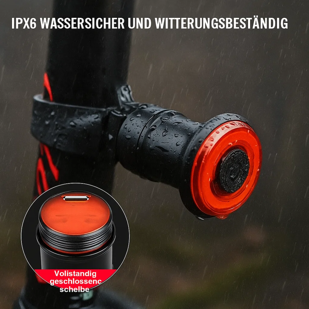 Sicheres Rücklicht für Fahrrad mit 6 Leuchtmodi und Akku