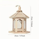 Handcrafted Wooden Birdhouse with Built-in Water Feature