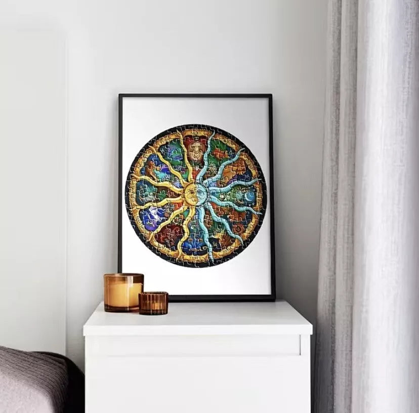 Astrologie-Puzzle mit 1000 Teilen in runder Form
