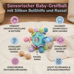 Silikon Beißhilfe und Rassel – Sensorischer Greifball für Babys
