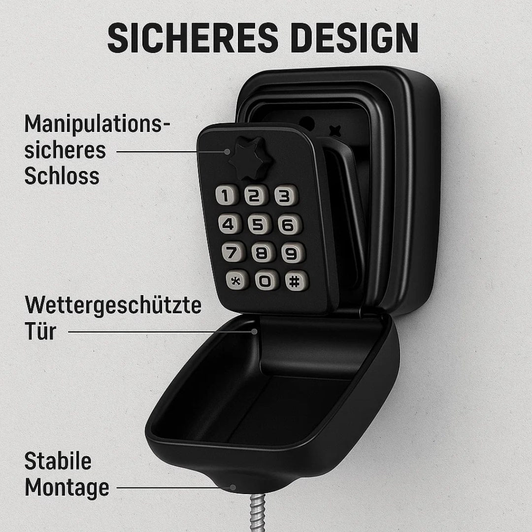 Wandmontierter Schlüsselsafe mit Zahlenschloss – Immer Sicher