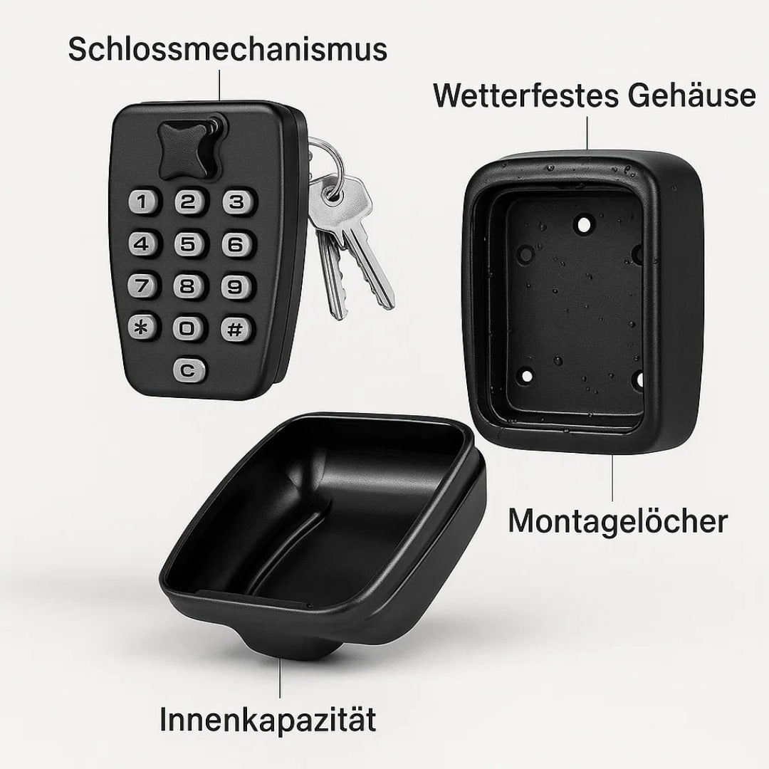Wandmontierter Schlüsselsafe mit Zahlenschloss – Immer Sicher