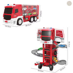 Transformierbare Rennstrecke mit 2in1 Autotruck und Fahrzeugen