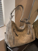 Elegant shoulder bag made of high-quality suede for modern women