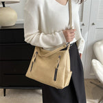 Elegant shoulder bag made of high-quality suede for modern women