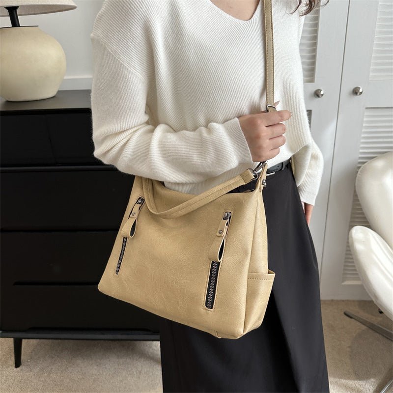 Elegant shoulder bag made of high-quality suede for modern women