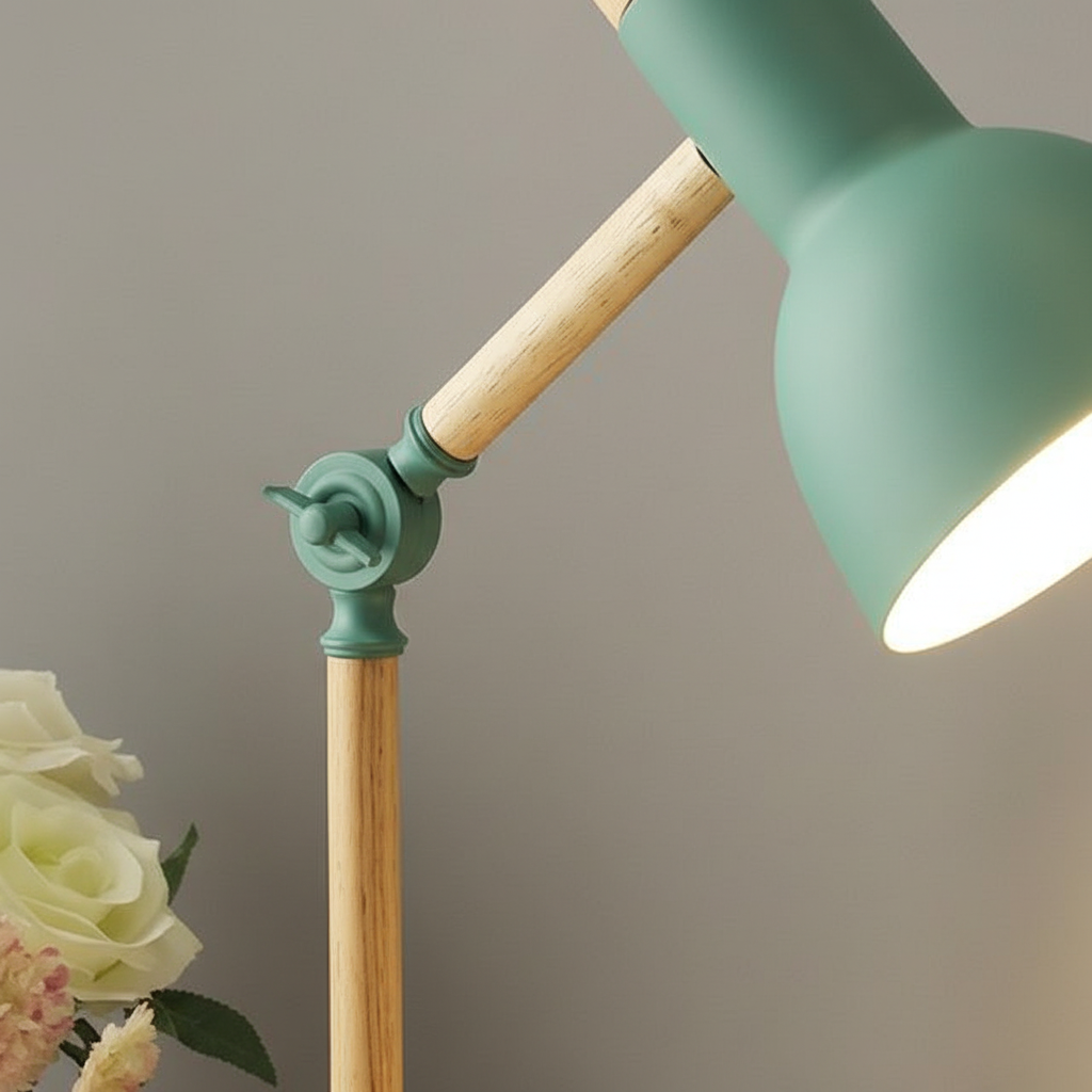 Modern Desk Lamp with Wood and Metal Design for Home Lighting