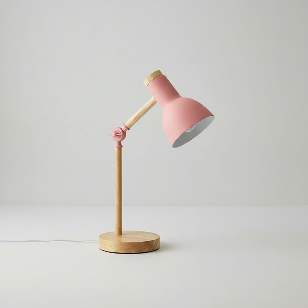 Modern Desk Lamp with Wood and Metal Design for Home Lighting