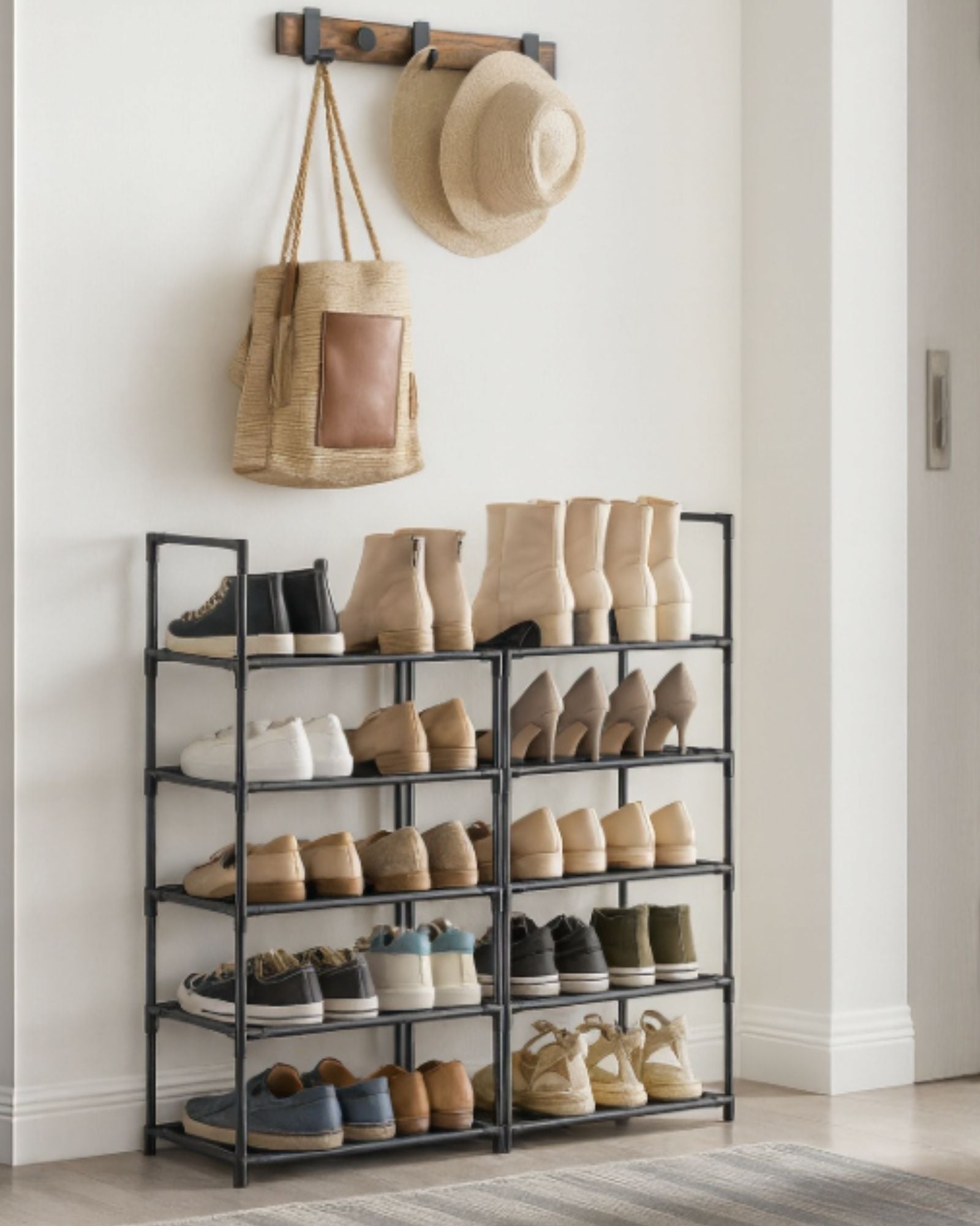 Platzsparendes Metall Schuhregal für Ordnung und Stil
