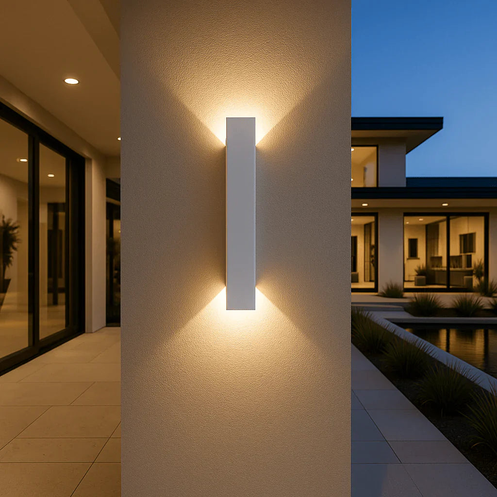 Elegante LED Außenwandlampe – Architektonisches Lichtdesign, Wetterfest