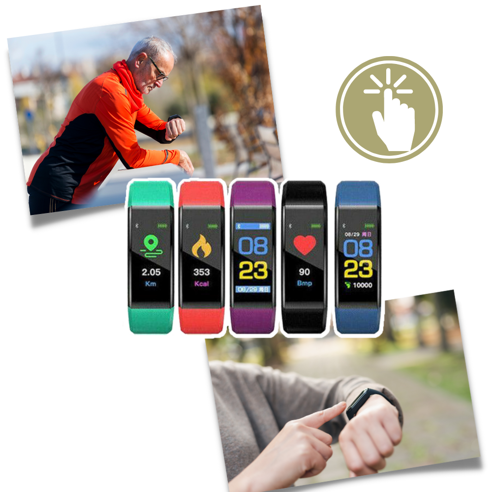 Senioren Smartwatch mit Gesundheitsmonitor und großem LED-Bildschirm