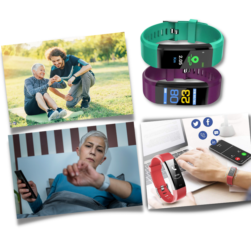 Senioren Smartwatch mit Gesundheitsmonitor und großem LED-Bildschirm