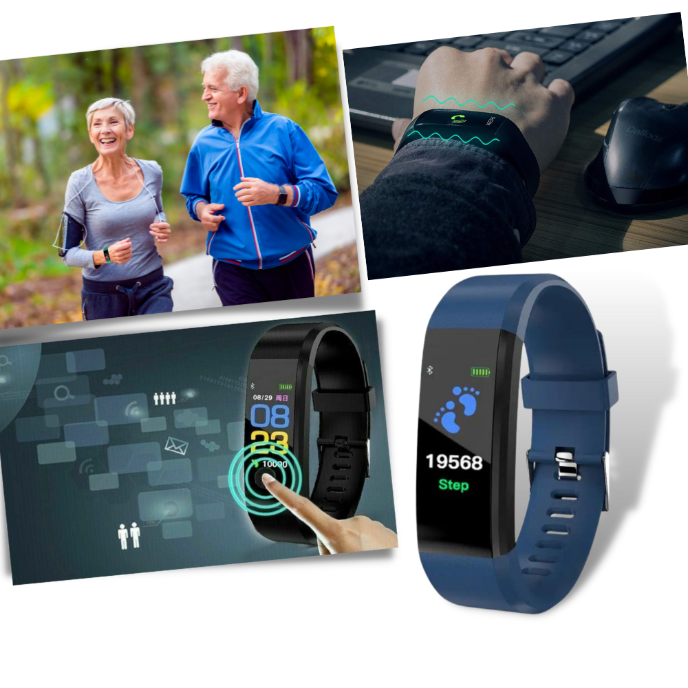 Senioren Smartwatch mit Gesundheitsmonitor und großem LED-Bildschirm