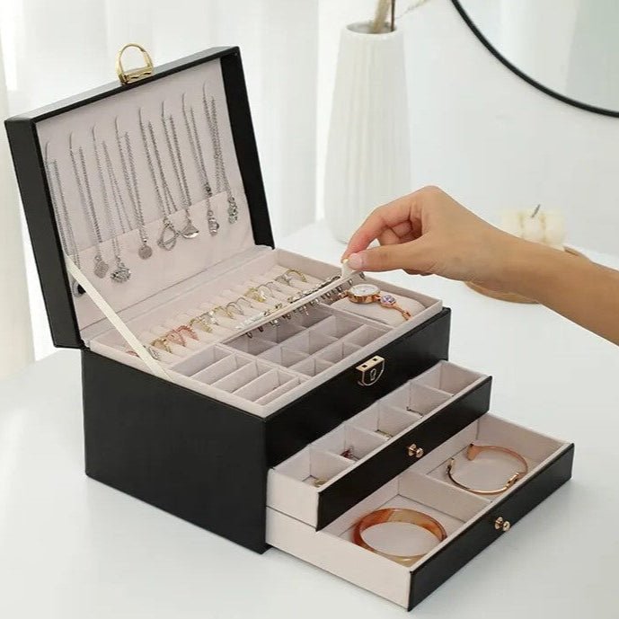Stylish Multi-Layer Leather Jewelry Storage for Women
