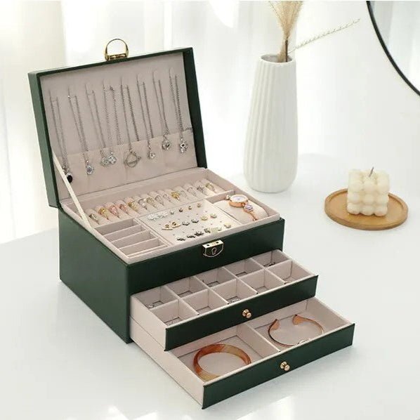 Stylish Multi-Layer Leather Jewelry Storage for Women