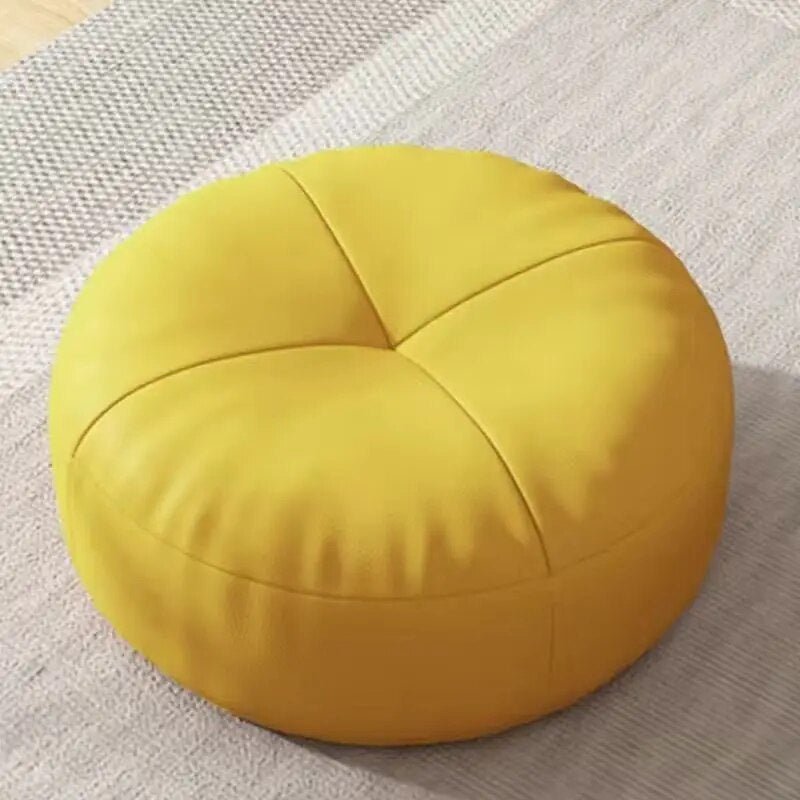 Runde japanische Sitzkissen aus Nappa-Leder im Tatami-Stil