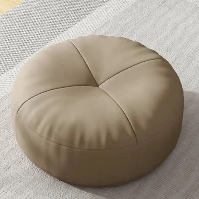 Runde japanische Sitzkissen aus Nappa-Leder im Tatami-Stil