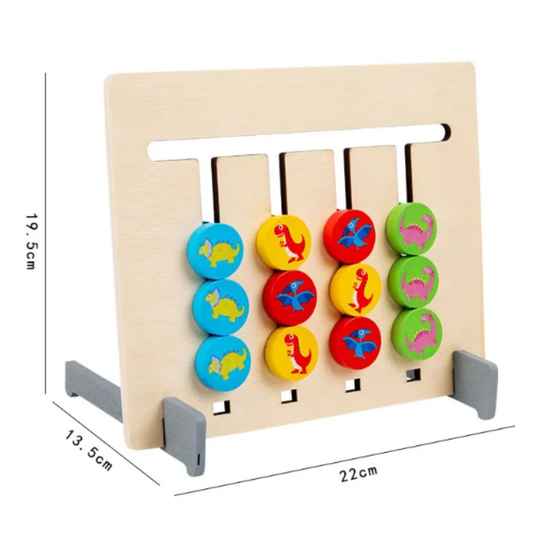 Holzspiel zur Zuordnung von Farbmustern im Montessori-Stil
