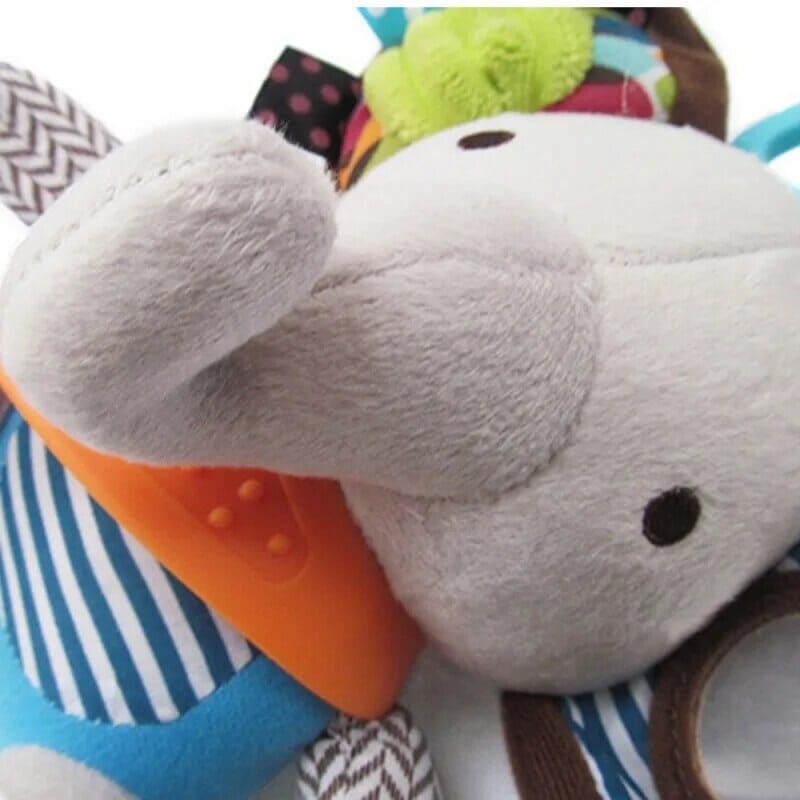 Plüsch Spielzeug für Babys mit Rassel und Silikon Zahnungshilfe