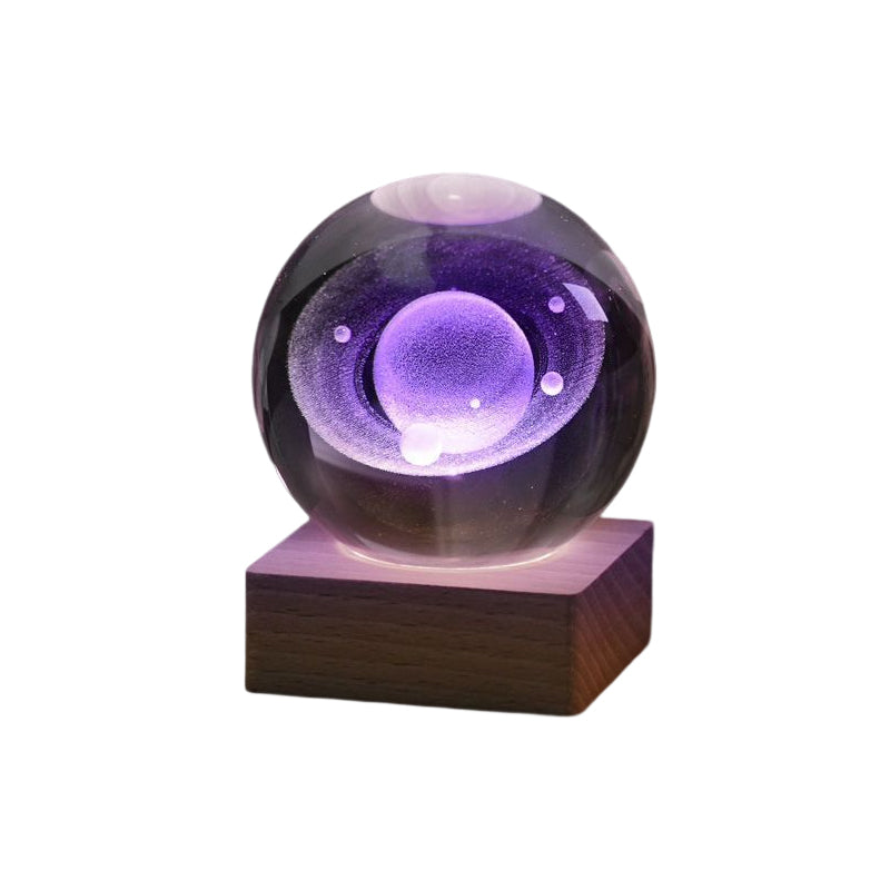 3D Kristallkugel Nachtlicht Deko Lampe – Galaxy Effekt