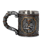 Kreativer mittelalterlicher Edelstahlkrug für Bier und Kaffee