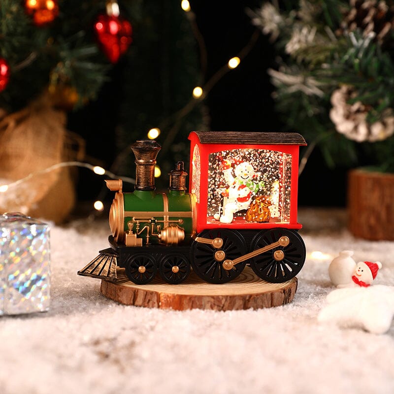 Schwebender Schneezug-Licht mit Kristallen für Weihnachten