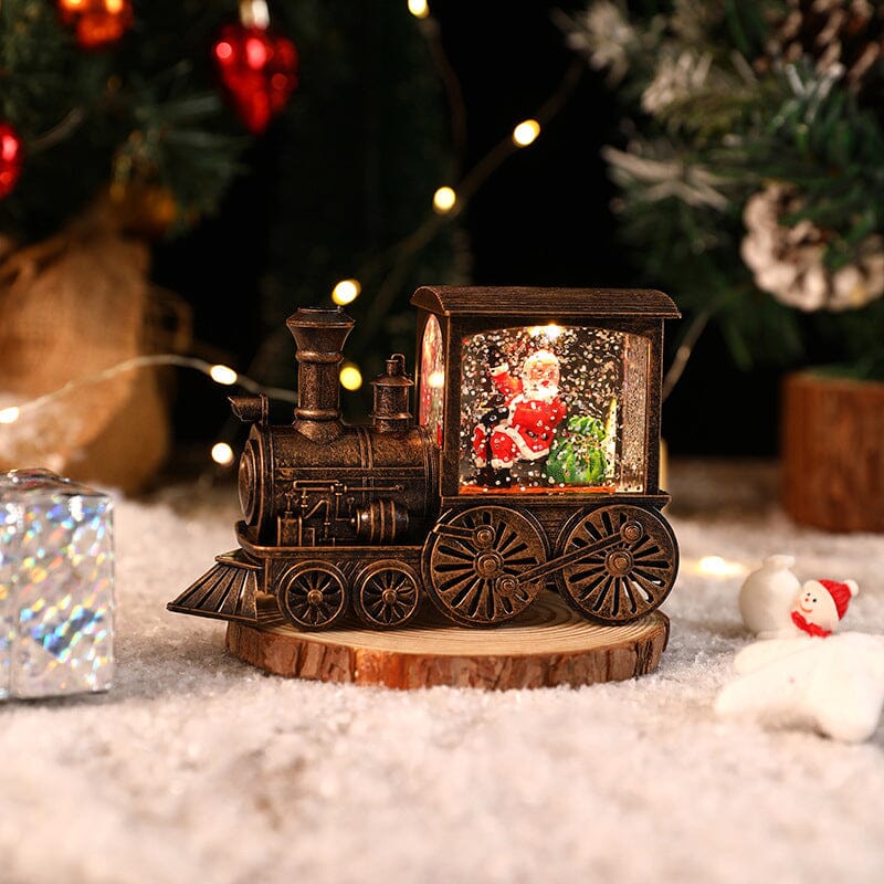 Schwebender Schneezug-Licht mit Kristallen für Weihnachten