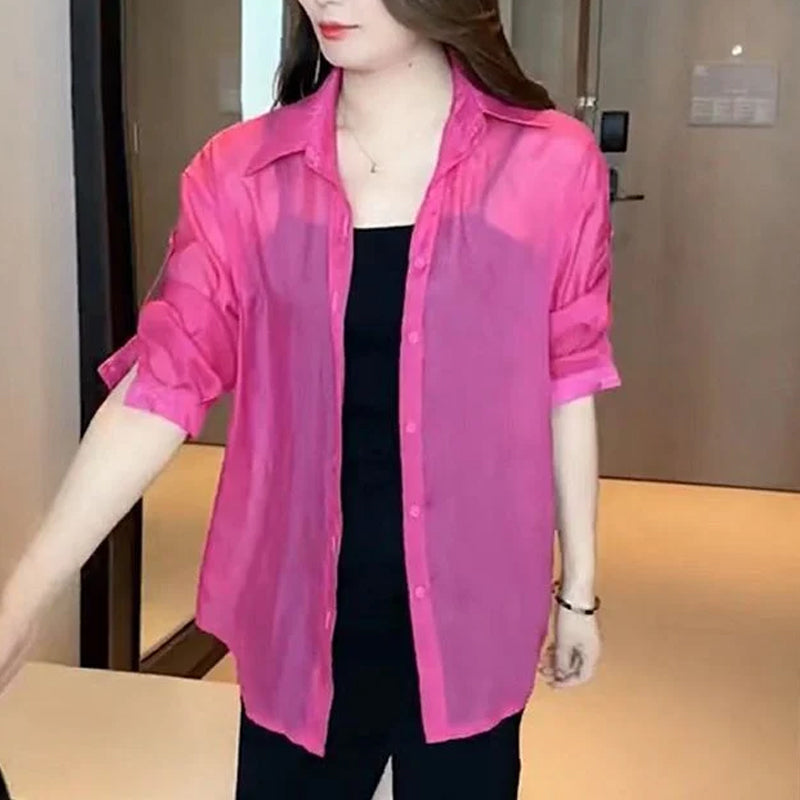 Leichte Bluse aus Seidenchiffon für den Sommer