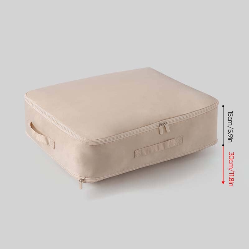 Space-saving, self-compressing storage bag