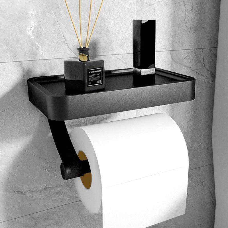 Adjustable Toilet Paper Holder – Practical Wall Shelf for Your Bathroom