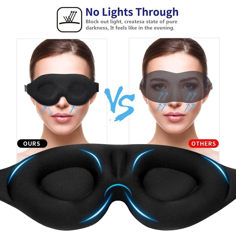 3D Schlafmaske in Schwarz für optimale Dunkelheit