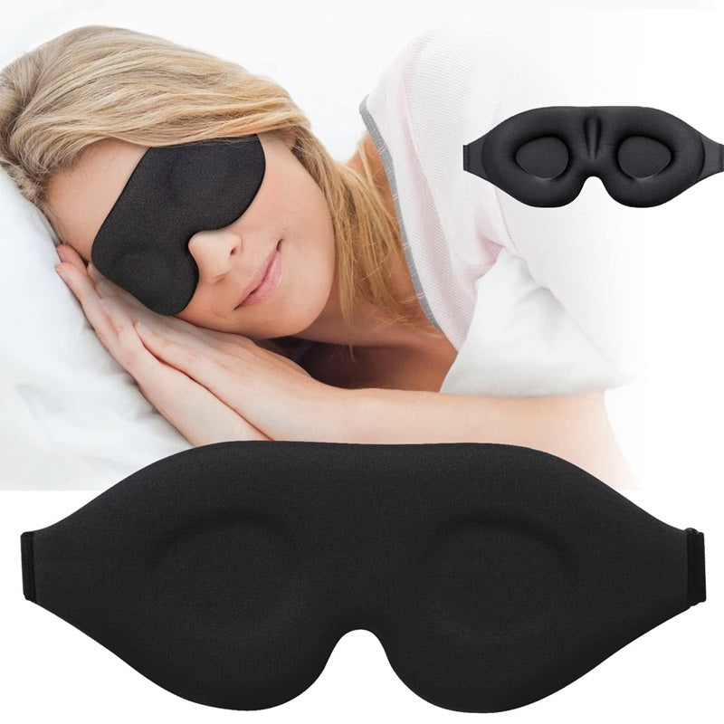 3D Schlafmaske in Schwarz für optimale Dunkelheit