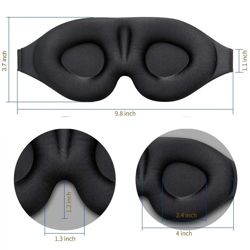 3D Schlafmaske in Schwarz für optimale Dunkelheit
