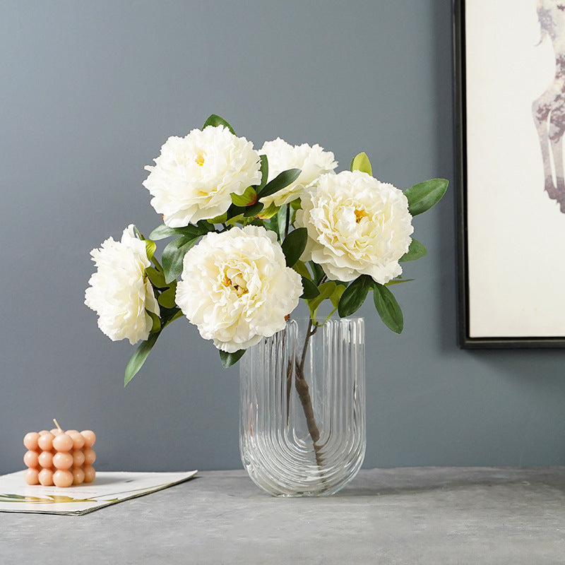 Künstliche Pfingstrosenblüten in groß, Set mit 5 Stück