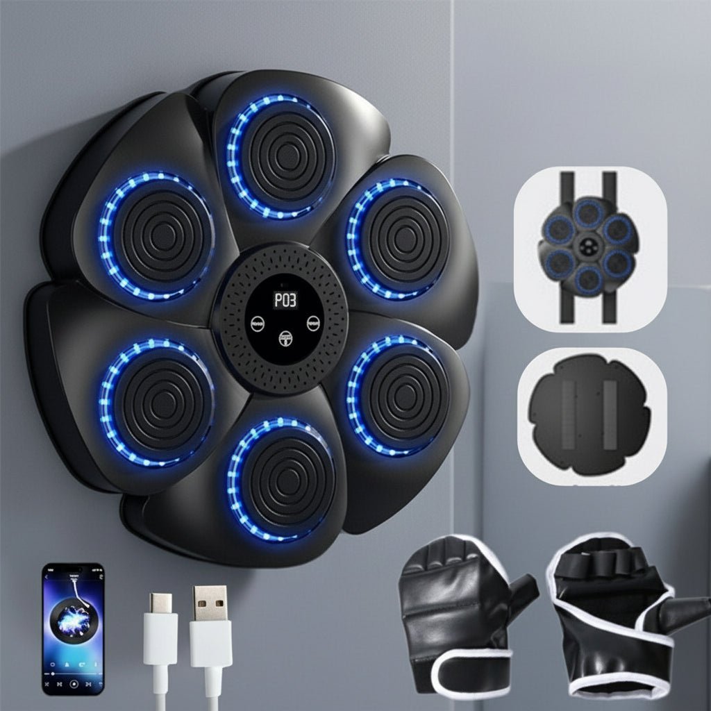 Bluetooth-Enabled Boxing Trainer with RGB Lights and Music