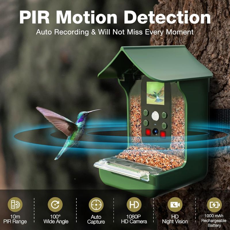 Intelligenter Vogelhaus mit PIR-Bewegungserkennung und automatischer Aufnahme