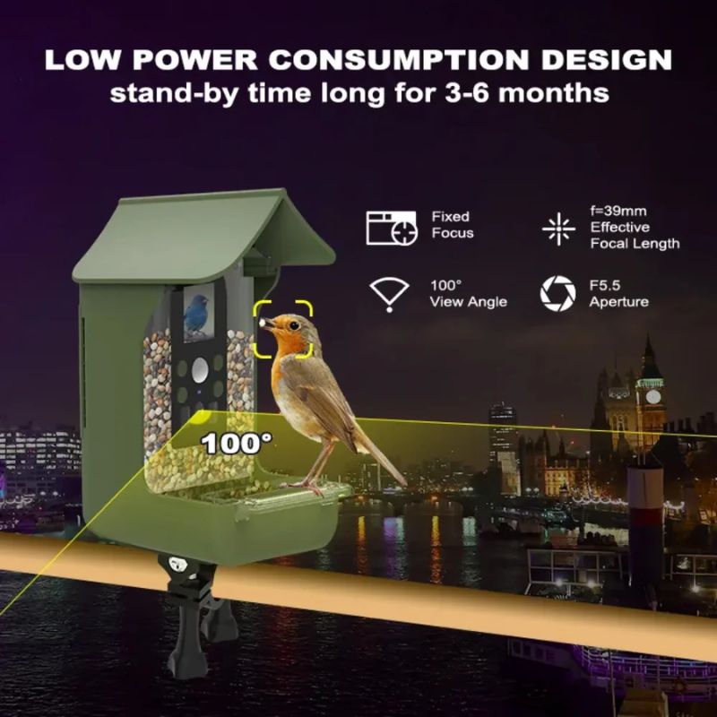 Intelligenter Vogelhaus mit PIR-Bewegungserkennung und automatischer Aufnahme